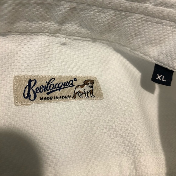BEVILACQUA Men's Button Front Shirt White Size XL - Picture 2 of 5